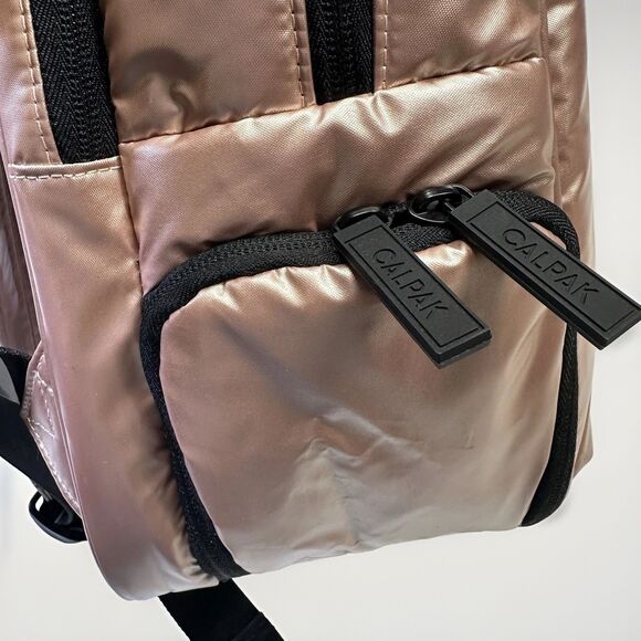 CALPAK Rose Gold Laptop Backpack Travel Work School Bag NWT - Picture 4 of 9